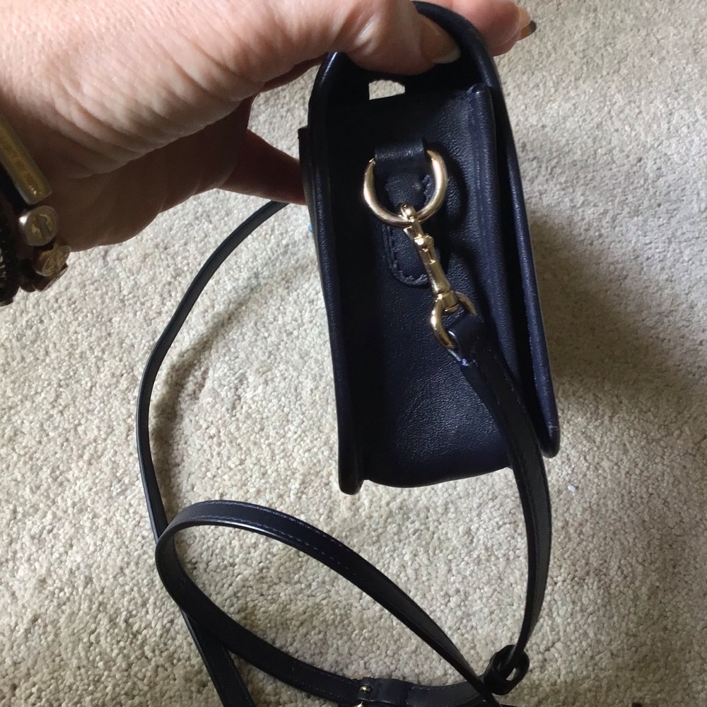 Coach Navy Blue brand new  Crossbody Bag with Blue Flower Charm - Picture 5 of 8